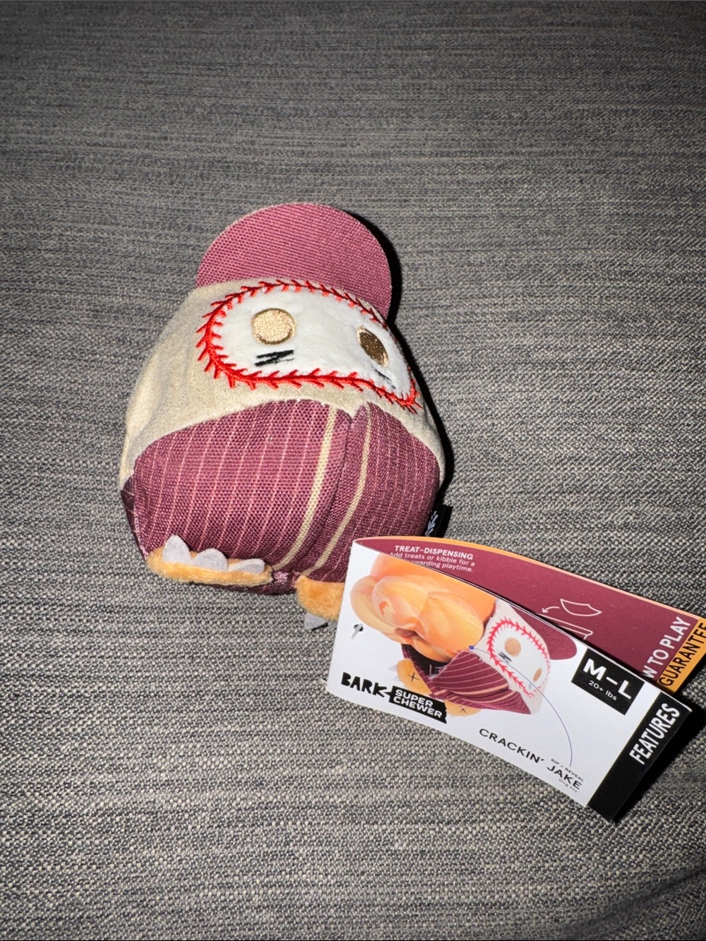 Bark Crackin' Jake Plush Treat-Dispensing Toy - brown & Cream